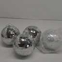 Suwimut 4 Pack Mirror Disco Ball, 6 Inch Cool and Fun Silver Hanging Disco Ball with Attached String for a Party or Dj Light Effect, Party Decorations, Home Decorations, Stage Props
