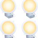 7 Inch Ultra-Thin LED Recessed Ceiling Light with Junction Box, 2700K/3000K/3500K/4000K/5000K Selectable, 1500LM Brightness, 18W LED Panel Light Can Light Downlight 4 Pack
