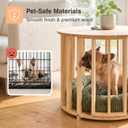 Veehoo Dog Crate Furniture, Round Cat Coffee Table with Cat Bed