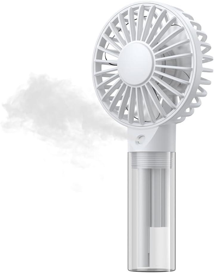 TOPK Portable Misting Fan - Rechargeable Handheld Personal Spray Water Mist Fan 32ml Water Tank Mini Cooling Hand Fans for Travel, Outdoors, Makeup, Camping, Home, and Office Use