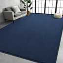 Large Area Rugs for Living Room Bedroom, 5x8 Feet Navy Blue Rug, Minimalist Modern Shag Rug, Soft Thick Memory Foam Indoor Carpet, Non-Slip Washable Rug for Boys Girls Dorm Nursery Room Home Decor