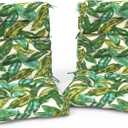 Outdoor High Back Patio Chair Cushions, Fade Resistant & Waterproof Tufted Seat and Back Cushions for Patio Furniture, Patio Chair Cushions 44x22 Inch, Set of 2, Lush Leaf Jungle, 44"x22"x4"