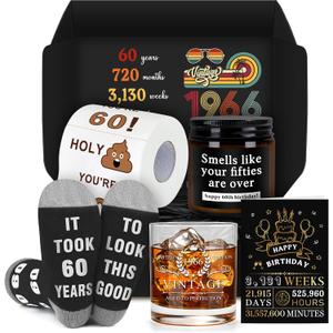 60th Birthday Gifts for Men Funny 60 Year Old Birthday Gifts for Men Cool 1966 Gift Ideas for 60 Year Old Man Unique Sixty Gift Set for Man in Their 60s Happy 60th Decorations Accessories for Him