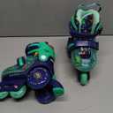 Kids Roller Skates for Beginners - ZOOBLISS Toddler Roller Skates for Boys and Girls Ages 3-7 with Light-Up Wheels & 4 Adjustable Sizes, Tri-Wheel Training Skates for Kids (XS-Small(8C-10.5C US), Dinosaur Blue)