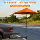Heavy Duty Hitch Mount Umbrella Holder Adjustable Length Umbrella Holder Fits 1" to 2" Poles Mount Umbrellas Stand for Large Patio & Outdoor Umbrellas, Tailgates, Camping, Outdoor Gathering