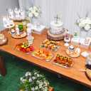 3 Pack Thanksgiving Day Fall Serving Tray 12x8.7 Inch Turkey Serving Platter for Entertainment Large Reusable Dessert Trays Imitation Porcelain Design for Home Party