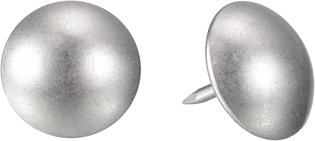 uxcell Upholstery Tacks Nail Pins Furniture, 100Pcs 16x16mm Thumb Tack Pins Assortment Kit Carbon Steel for Home Sofa DIY Decorative Nail Heads Nails, Silver Tone