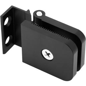 Mini Hinge Mount for Shower Doors, Aluminum Matte Black Finish - Fits 1/4 Inch Framed-Glass Shower Doors for Residential Use