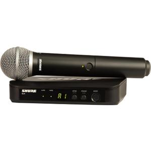 Shure BLX24/PG58 Wireless Microphone System - 14-Hour Battery Life, 300 ft Range, UHF | Includes PG58 Handheld Vocal Mic, Single Channel Receiver | H11 Band (BLX24/PG58-H11)