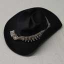 Glitter Silver Black Cowboy Hats for Women - Western Sparkly Rhinestone Cowgirl Hat for Ladies Size M-L (7-7 1/4)
