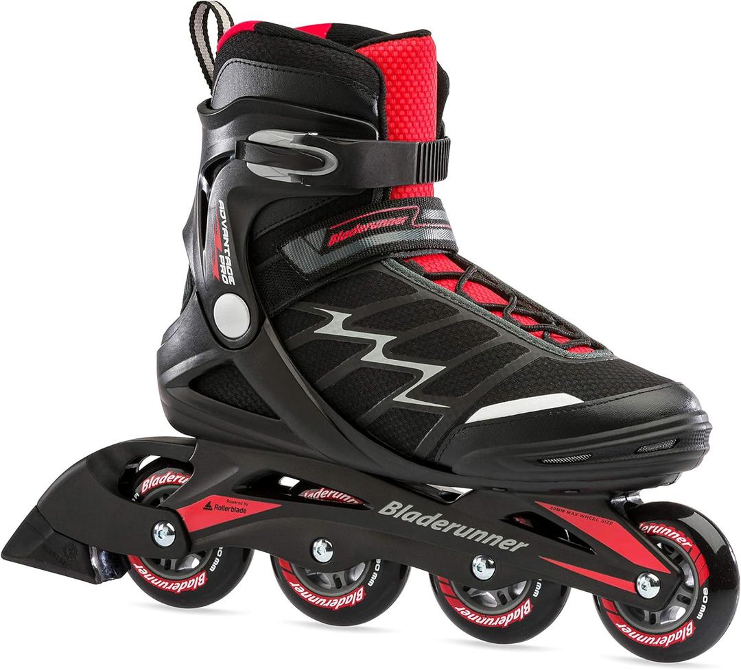 Bladerunner by Rollerblade Advantage Pro XT Men's Adult Fitness Inline Skate, Black and Red, Inline Skates , 9