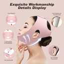 Belovedone Reusable Face Ice Strap Soft Ice Silicone Chin Strap for Women Sleeping Pink