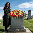 Wocst Headstone Flower Saddle,Large Artificial Cemetery Flowers for Grave Artificial Roses Daisy Saddle for Cemetery Headstone (Yellow)