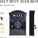 Vintage Mailboxes for Outside, Large Cast Aluminum Locking Mailbox, Weatherproof Metal Mail Boxes for House Outside, Decorative Mailbox Wall Mount for Home Outdoor(12.28"x17.51"x3.62")