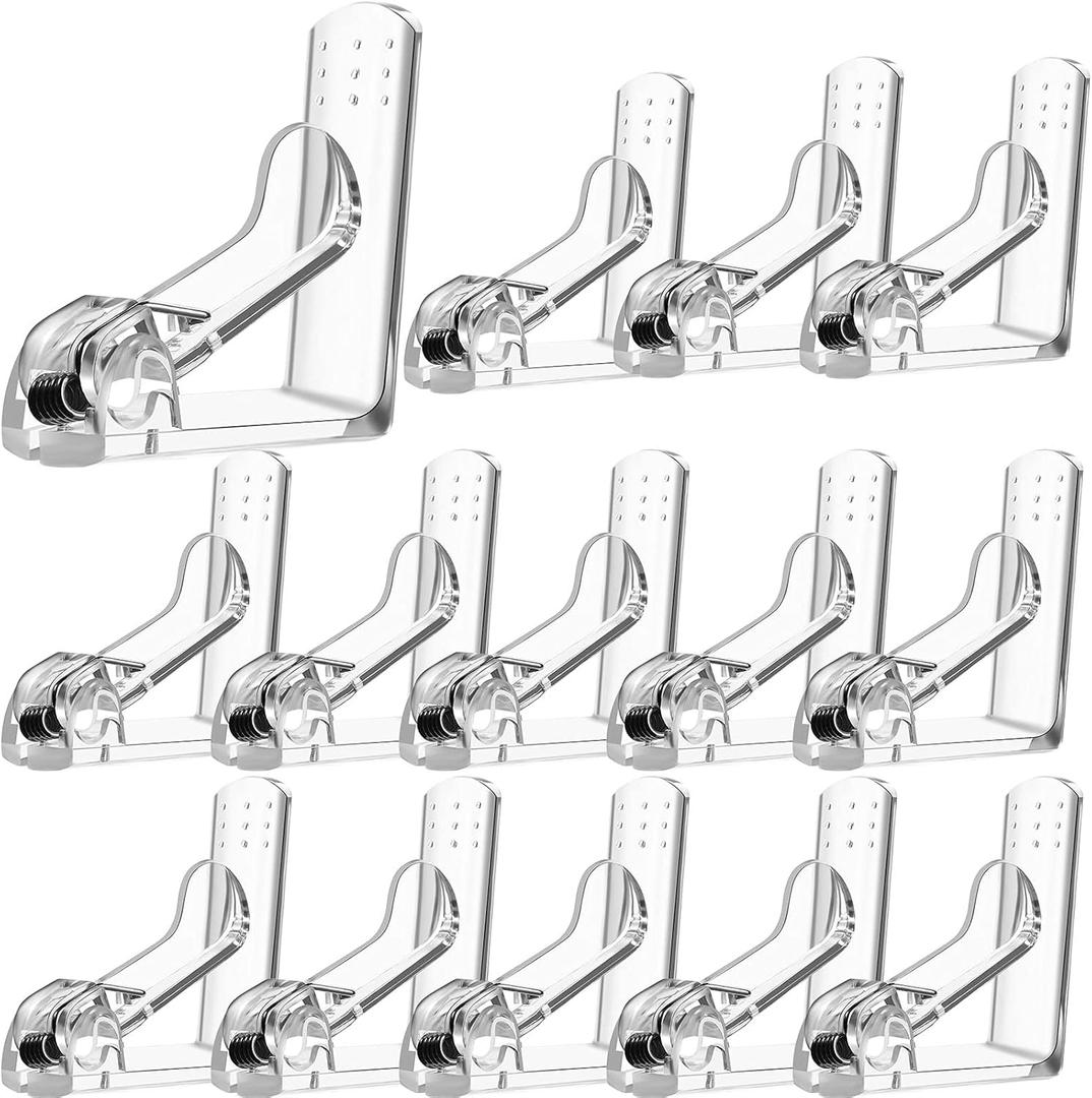 Patelai Clear Plastic Picnic Tablecloth Clips Spring Loaded Tablecover Clip-Clamp Holder Table Cloth Holders for Home Party and Picnic(14 Pieces)