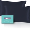 BALAPET 2 Pack Satin Cervical Pillowcase, Smooth & Soft Pillow Case Cover,Ergonomic Pillowcase with Zipper,Cover Only(Navy Blue)