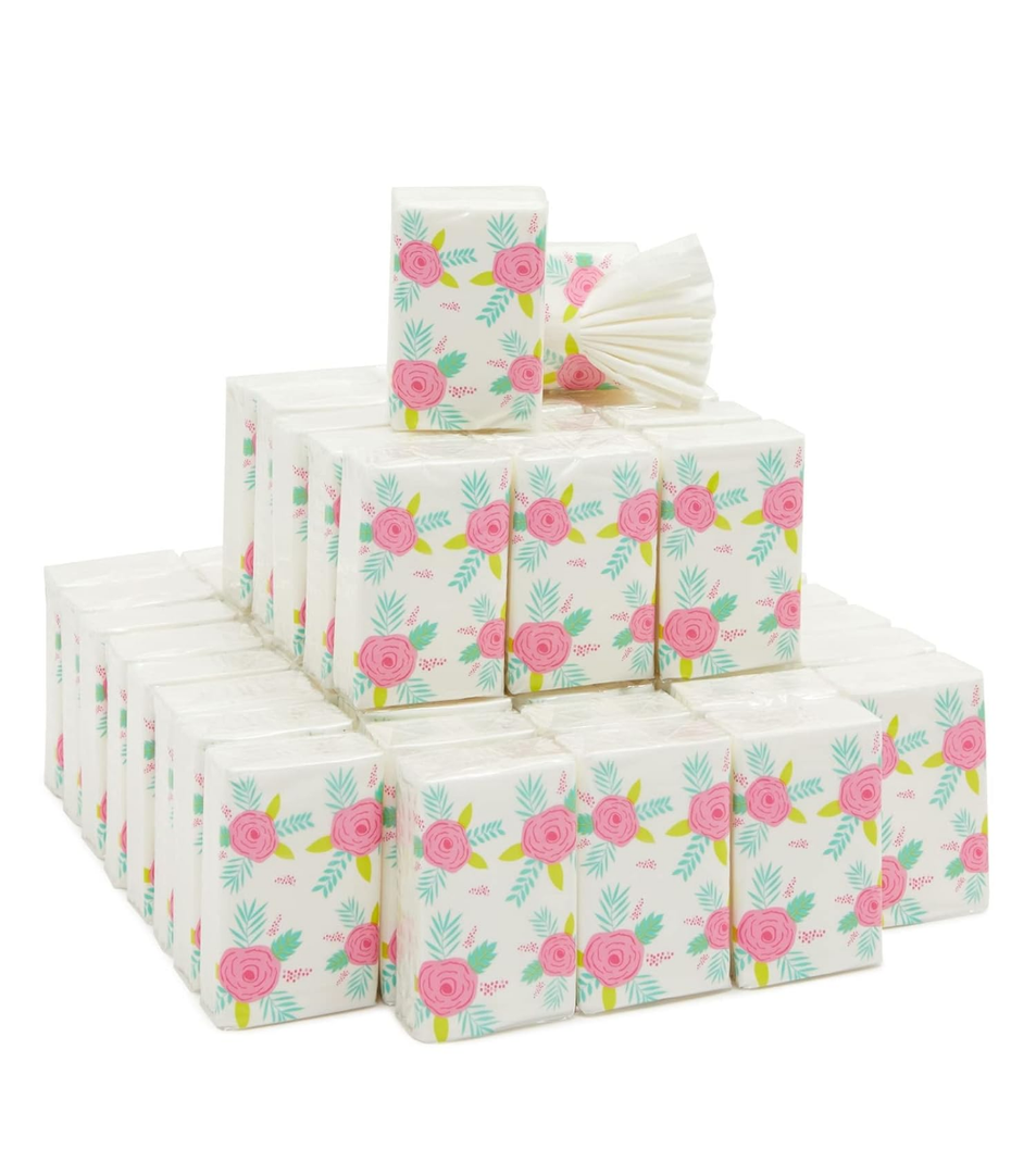 Juvale 60-Pack Wedding Facial Tissue Souvenirs for Guests - Welcome Bag Party Favors and Bulk Pocket- Size Travel Packs - Pocket Tissues - ===