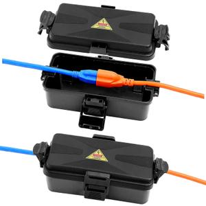 Outdoor Electrical Box Waterproof IP54-rated Outdoor Outlet Box Black Outdoor Extension Cord Cover Box (Inner 6.5 x 3.5 x 2.2inch) Wall-Hangable Waterproof Box for Protect Outlet(2 PCS Black)