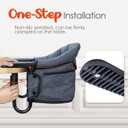 Hook-On Chairs - Portable & Foldable for Babies 6-36 Months, Family & Travel Use with Carry Bag (Grey)