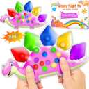 2PC Pink Dinosaur Color Sorting Sensory Toys, Montessori Toy for Toddler Girl Fine Motor Skill Game Learning Activities Quiet Calm Down Fidgets for Classroom Valentine GIfts Easter for 3 4 5 Year Old