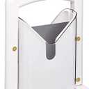 Hoan The Original Bagel Guillotine Slicer - 9.25-Inch Stainless Steel Blade Slicer - Safe and Efficient Easy Bagel Cutter for Muffins, Rolls, Buns with Precision Ground Serrated Blade (White)