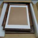 12x16 Picture Frame 5 Pack, Rustic Brown Photo Frame, Display Pictures 11x14 with Mat or 12x16 without Mat for Horizontal or Vertical Wall Mounting, Wall Gallery Frame for Artwork Certificate