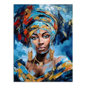 YHSKY ARTS Black Woman Wall Art - African American Painting, Vintage Pictures, Modern Abstract Girl Artwork for Home Decor
 (36"L x 24"W)