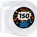 WELLIFE Clear Party Plates 9 Inch -150 Count for Party, Disposable Plastic Dinner Plates for Birthday Wedding Engagement Easter