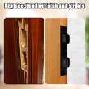 Primst 2 Pack Anti-Kick Door Strike Plate, Heavy-Duty Stainless Steel Security Reinforcement for Deadbolts & Latches - Fits 5-1/2" to 6" Hole Centers for Home Interior & Exterior Doors(Black)