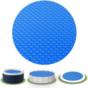 Solar Pool Cover 8 ft Round, Solar Pool Blanket for Above Ground & Inground Pools, Hot Tubs and Spas, Thermal Bubble Cover for Heat Retention, Reduces Evaporation (96 x 96 Inch)