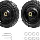 Parts Camp For Gorilla Cart Wheels 13-Inch replacement gorilla cart tires 4.00-6 Flat-free Solid Tire and Wheel For Hand Trucks/Garden Carts/Wheelbarrow/Dolly-5/8"Axle Borehole 2.1"Hub offset (2 Pack)