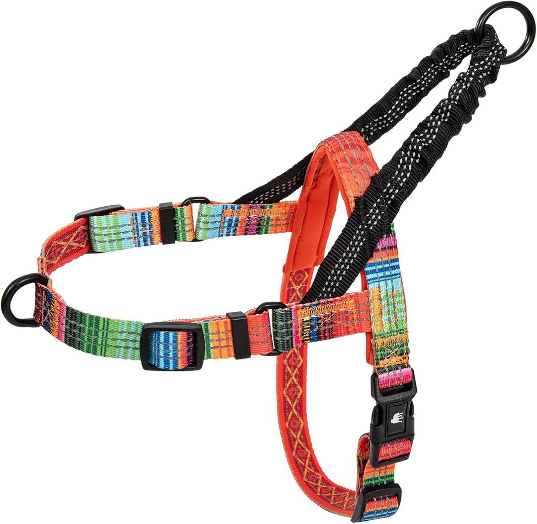 Leash Boss No Pull Dog Harness, Easy Walk for Small, Medium, and Large Pets, Reflective with Rear and Front Clip Attachment (Blanket Pattern, Medium)