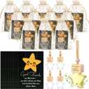 12 Sets Christmas Hanging Car Air Freshener Diffuser Ornament Gratitude Friendsmas Card Star Empty Glass Oil Bottle Thank You Gift Car Freshies for Friend Coworker Office Fragrance Aromatherapy Decor