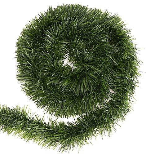 CCINEE 33ft Artificial Pine Garland, Green with, Perfect for Christmas Decor, Home Decor, Wedding, and More