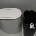 1.8 Gallons Small White Bathroom Trash Can with Lid, Slim Bathroom Garbage Bin, Removable Liner Bucket, Dog Proof Trash Can with Pop-Up Lid for Bedroom,Toilet