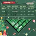 Christmas Dog Bandanas - Santa's Favorite Trouble Maker, Naughty & Nice List Print Pet Holiday Scarf Costume Gift, Green Plaid, Small & Medium Breed, 5-25lbs