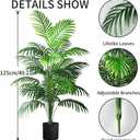 4ft 2pcs Large Artificial Plants Fake Palm Tree Tropical Palm Leaves Faux Palm Plants Tall Tree Indoor Real Touch Plastic Monstera Leaves for Home Garden Outdoor Office Decor (4ft/125cm-2pcs)