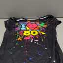 80s Outfit for Women Plus Size I Love The 80's Costumes 80s Off Shoulder T-Shirt Tops Neon Clothes Oversized (Black, Small)