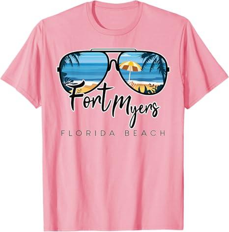 Pack of 2 Madeira Beach Florida Palm Tree Sunglasses Souvenir T-Shirt for Men Women Kids Size M and L