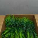 LZAAYNGS 24 Bundles Artificial Plants, Fake Boston Fern Grass Eucalyptus Greenery Outdoor UV Resistant No Fade Faux Plastic Plants Garden Porch Window Box Decorations