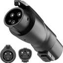 Nacs to J1772 Adapter, Portable Tesla to J1772 Adapter with Fixed Lock Works IP65, Max 80A 250V Converter Compatible with Nacs Wall Mobile Connector Target Chargers for All J1772 EVs Black