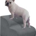 Dog Stairs & Steps for High Beds, 2 Steps High Density Foam Waterproof Dog Ramp for Small Dogs and Cats, Pet Stairs with Removable Washable Cover for Bed, Couch, Sofa and Car (H: 11.8") (Gray)