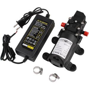 Pump Sprayer 70W DC 12v 0.9MPA 130psi Water Pressure Pump Home Booster Pump diaphragm pump Connect to 10.3mm/0.4inch Pipe for 4-6L/Min Self Priming Pump with Power Adapter for Camping Boat