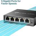 TP-Link 5-Port Gigabit Ethernet Easy Smart Switch| Plug and Play | Desktop | Sturdy Metal w/Shielded Ports | Limited Lifetime Replacement (TL-SG105E), Black