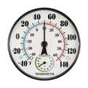 6.3'' Outdoor Thermometer Waterproof Outdoor Thermometers for Patio with Hygrometer Wall Thermometer for Garden Yard Living Room