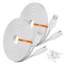 2-Pack 30ft USB C Power Extension Cable Compatible with Ring Pan-Tilt Indoor Cam 2024 Release & WYZE Duo Cam Pan, Pan V4 2025 Security Camera - 9m Type-C Long Flat Charging Cord for CCTV Cam, White