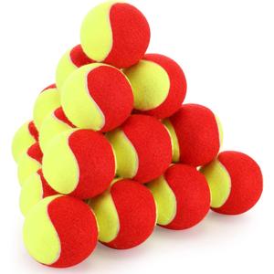 Hanaive 24 Pack Tennis Balls for Kids 75% Low Compression Stage Kids Tennis Ball Bulk for Beginners Ball Machine Training Transition Practicing PET Dog Playing Practice on Short 36 Foot Court
