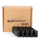 GAsupply 1/2x20 Black Lug Nuts, 1/2-20 Closed End Bulge Acorn Lug Nuts 3/4 inch 19mm Hex 1.38 inch Tall 60 Degree Conical Seat