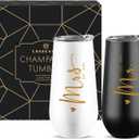 CARANOTS Mr and Mrs Gifts Wedding Gifts for Couples 2026 Bride and Groom Wedding Champagne Flutes for Engagement Anniversary Newly Engaged Cups for Mr and Mrs Champagne Tumbler 10 OZ