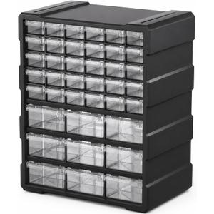 SSRTK Drawer Organizer for Garage Building Bricks Storage,Thicker Craft Organizers Storage with Dividers Labels for Hardware,Screws,Nuts Bolts,Teacher Toolbox,Charms,Beads,Craft,Scrapbook